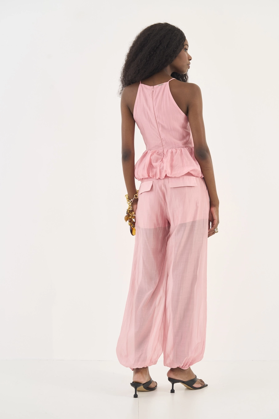 Blusa Comfort Balonê Em Liocel Rosa
