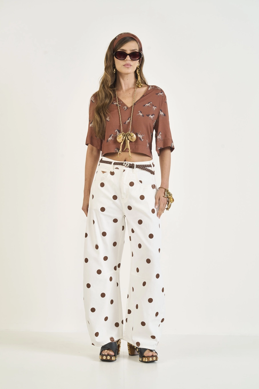 Blusa Comfort Horse Print Estampados