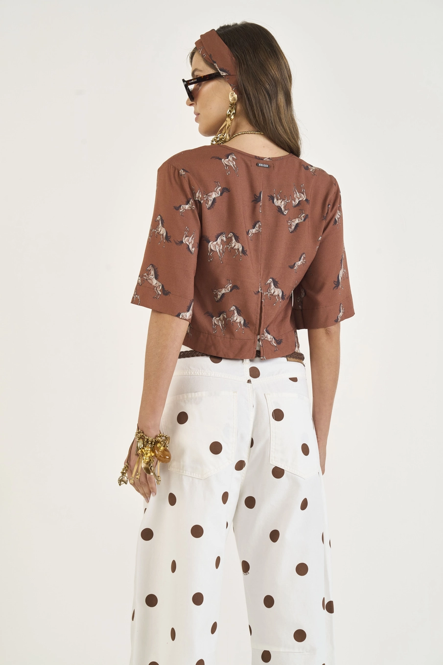 Blusa Comfort Horse Print Estampados