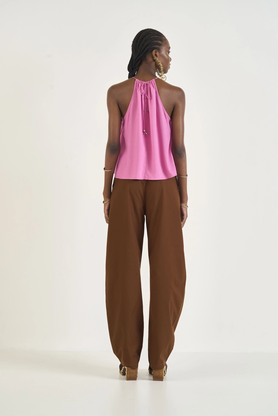 Blusa Solta Comfort Com Franzido Rosa