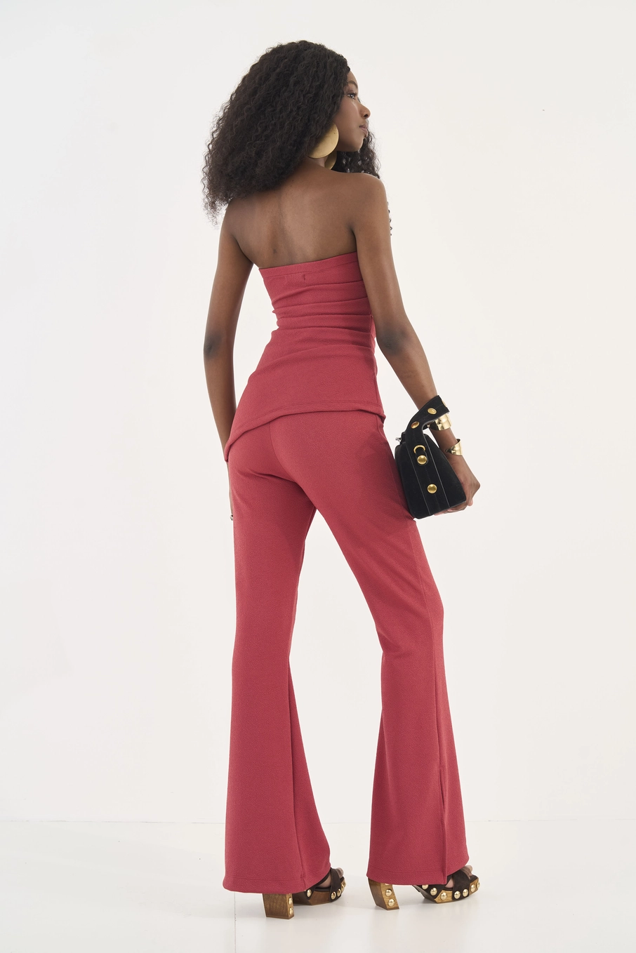 Blusa Tomara Que Caia Com Detalhe Drapeado Vermelho