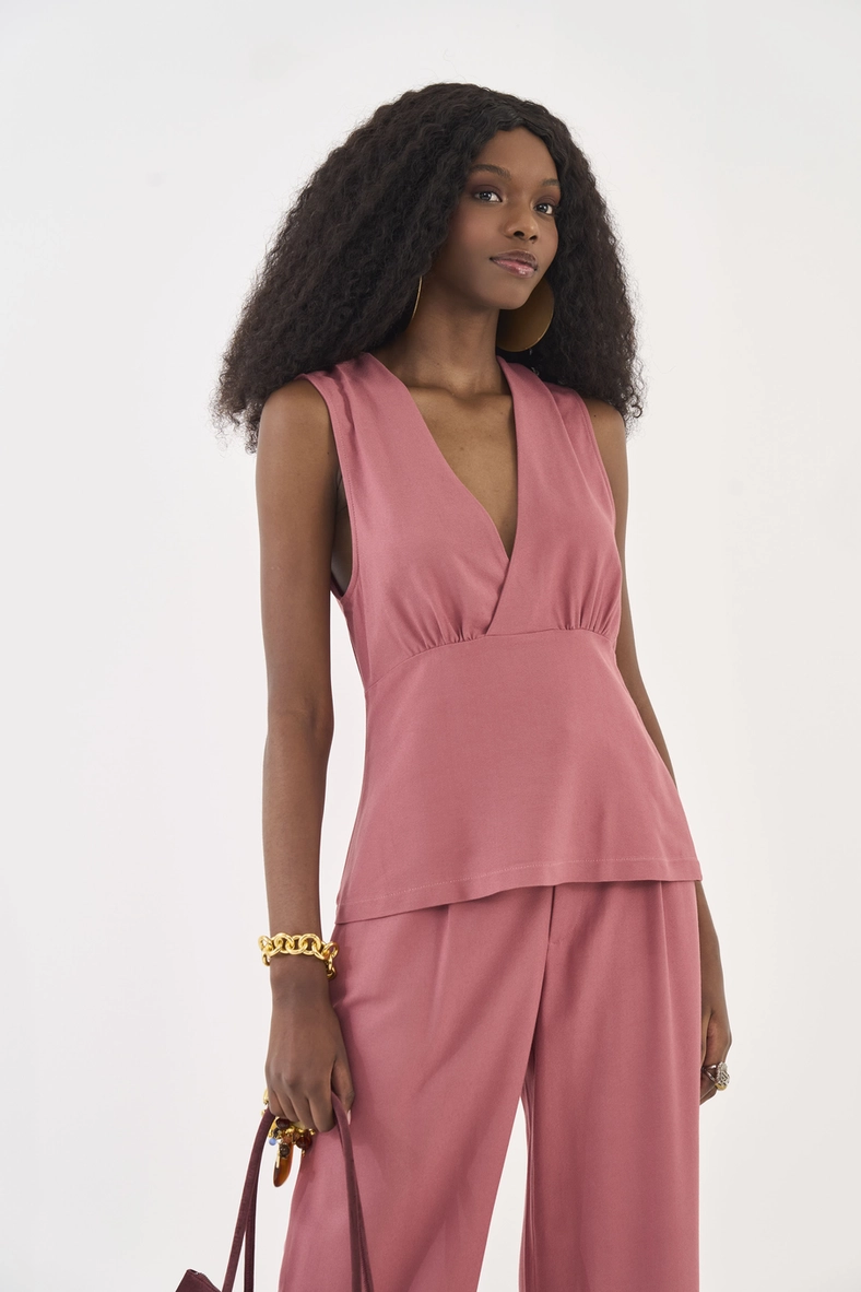 Blusa Comfort Com Decote Em Transpasse