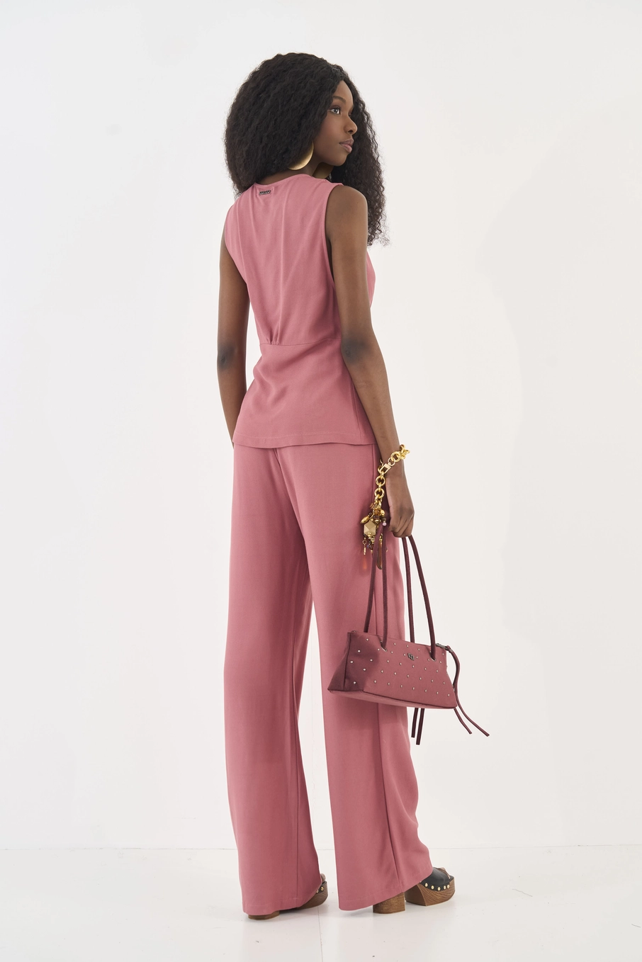 Blusa Comfort Com Decote Em Transpasse Rosa