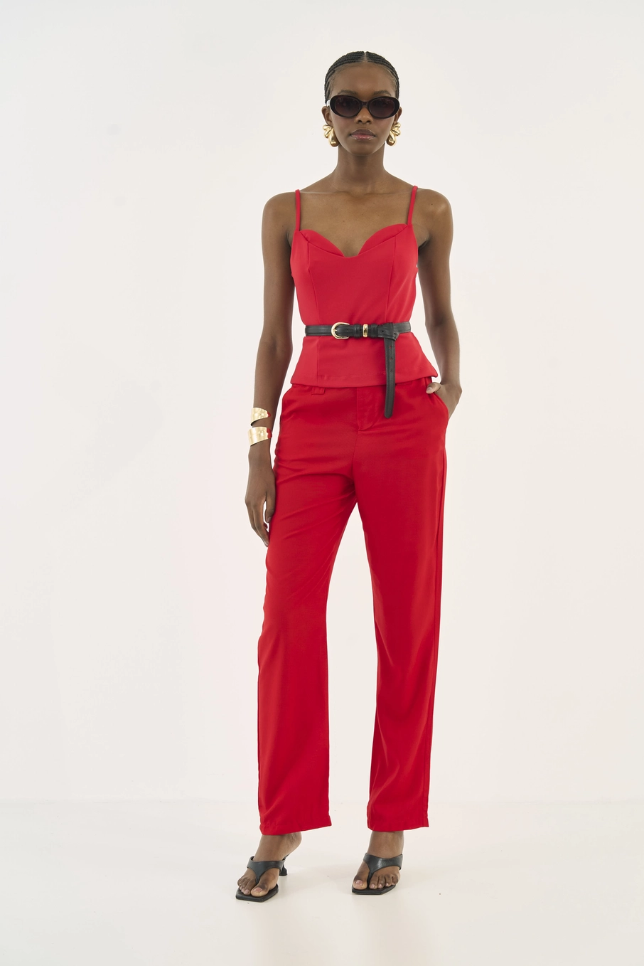 Blusa Alfaiataria Justa Vermelho