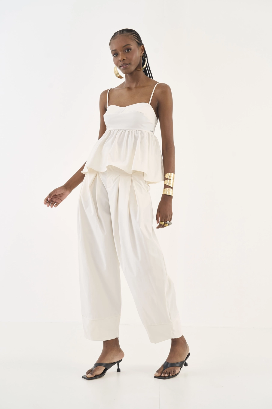 Blusa Peplum Evasê Off Shell