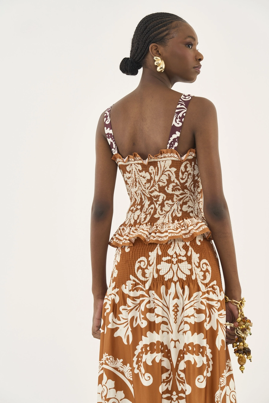 Blusa Slim Estampada Com Lastex Estampados