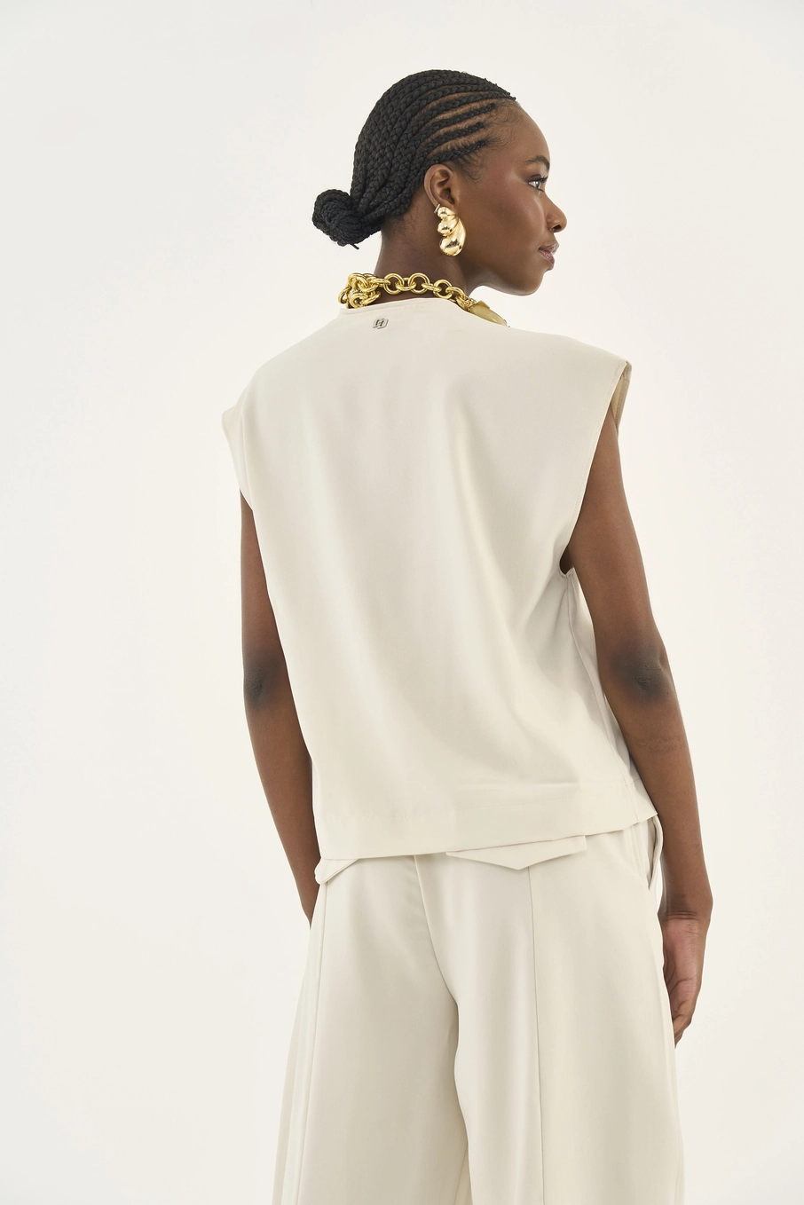 Blusa Reta Comfort Bege