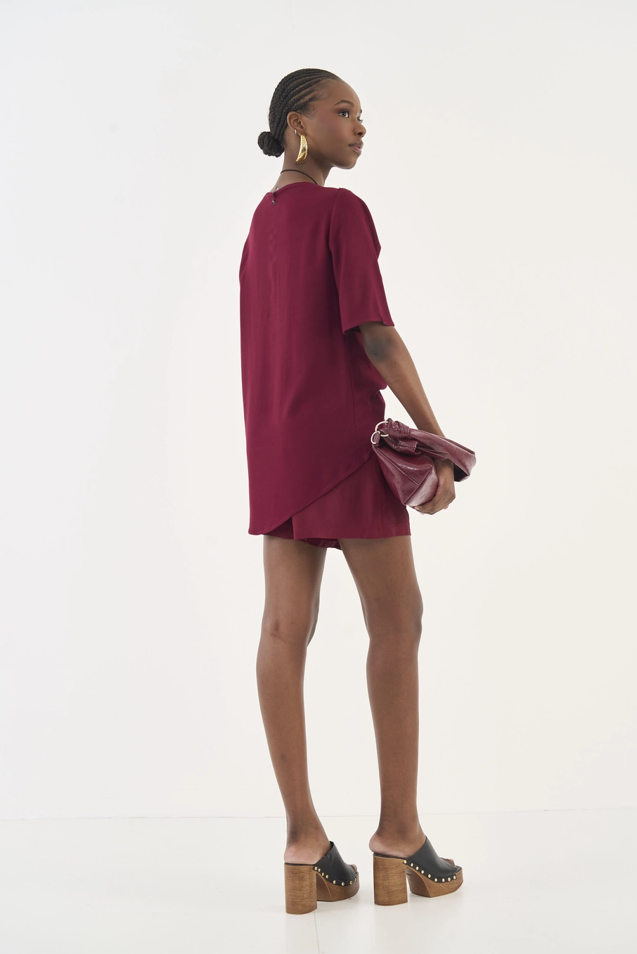 Blusa Comfort Gola Canoa Bordô