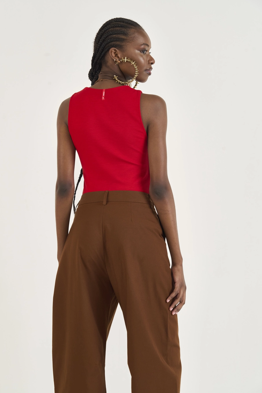 Blusa Slim Decote Quadrado Vermelho