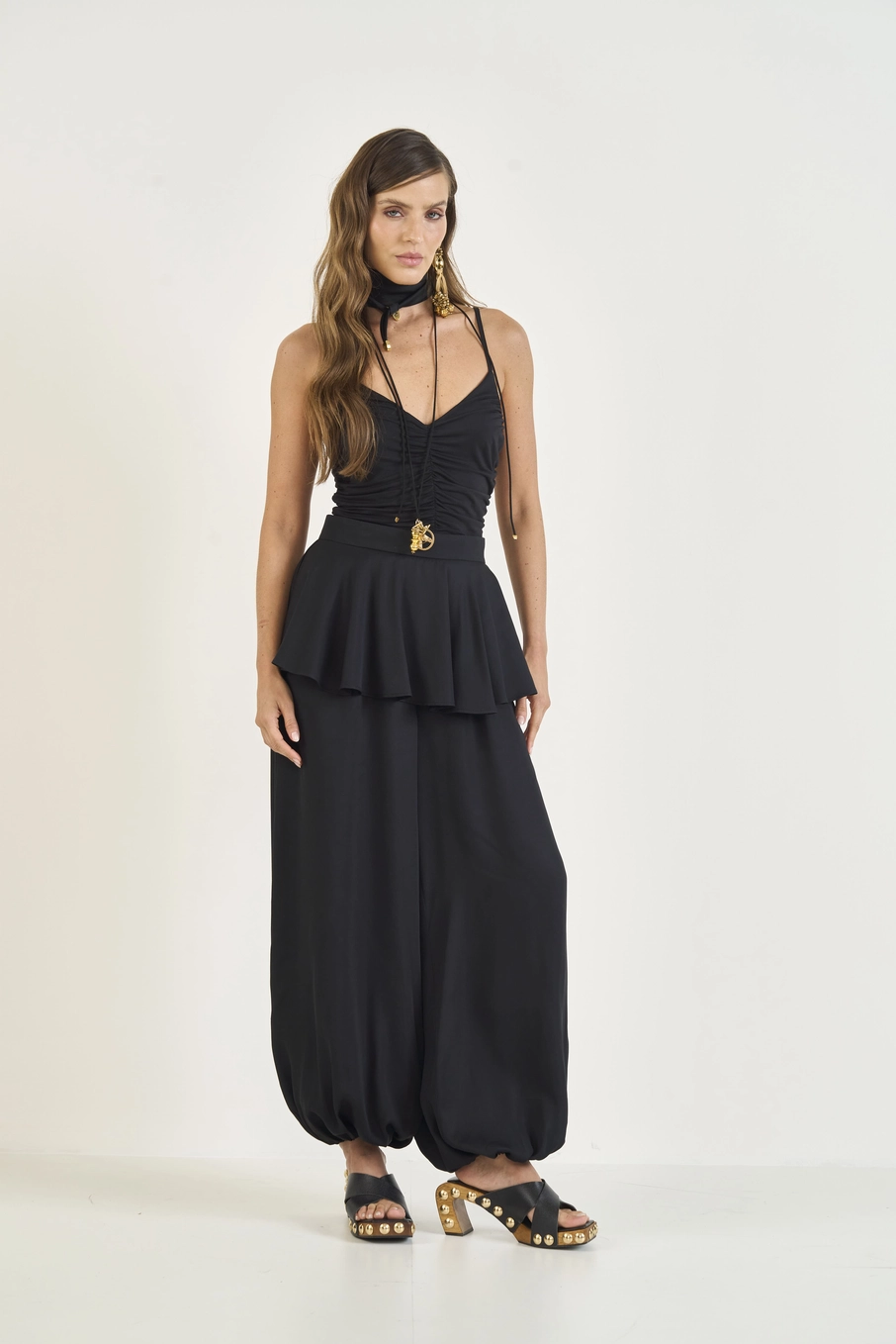 Blusa Slim Com Franzido Preto
