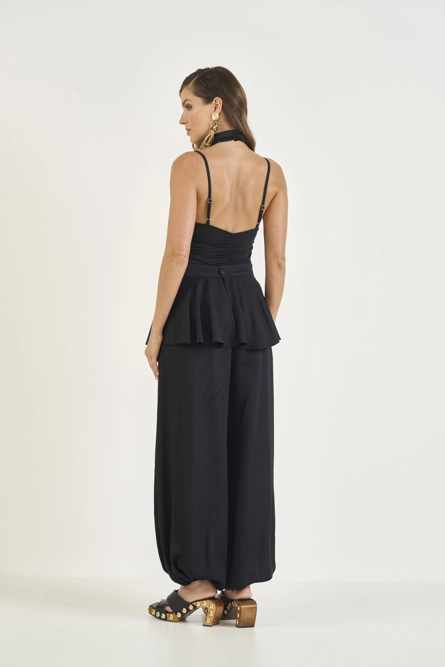 Blusa Slim Com Franzido Preto