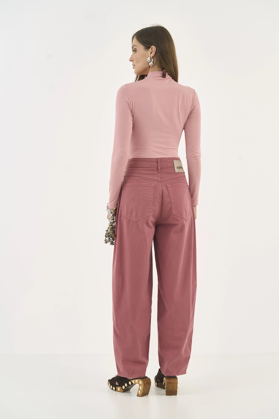 Blusa Slim Manga Longa Rosa