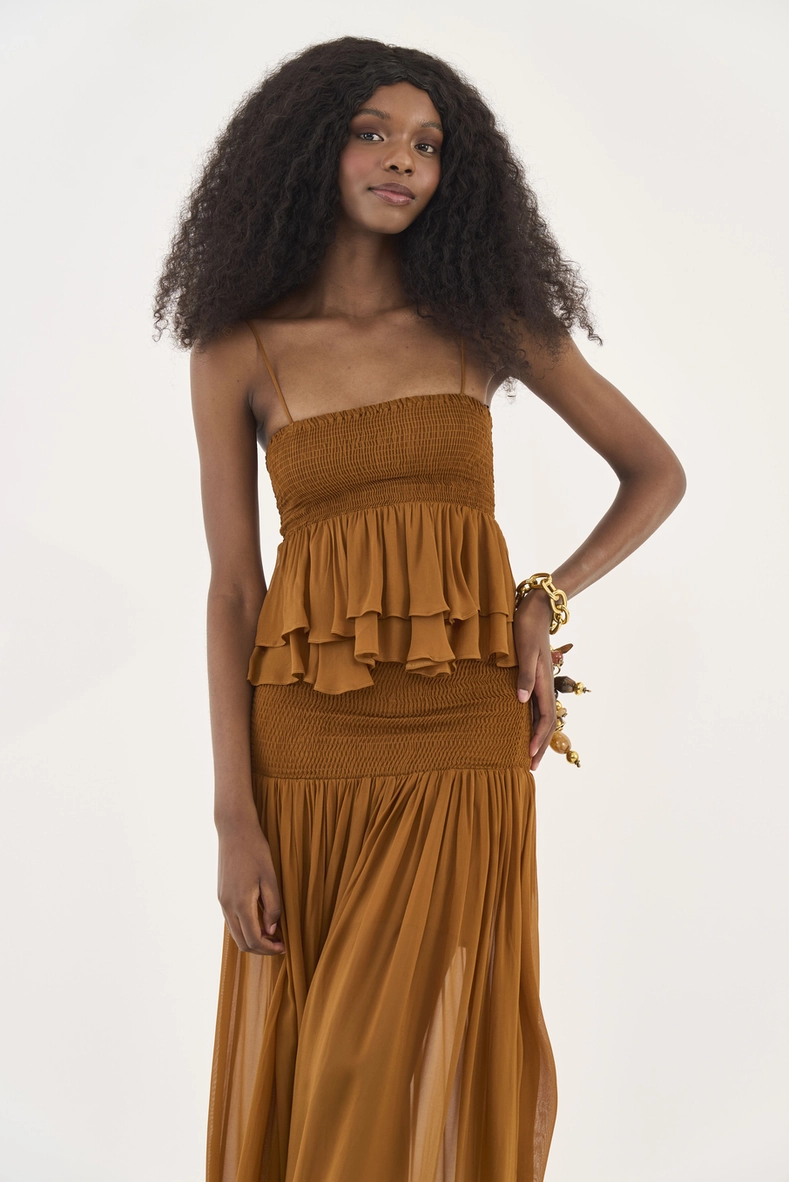 Blusa Slim Com Babados