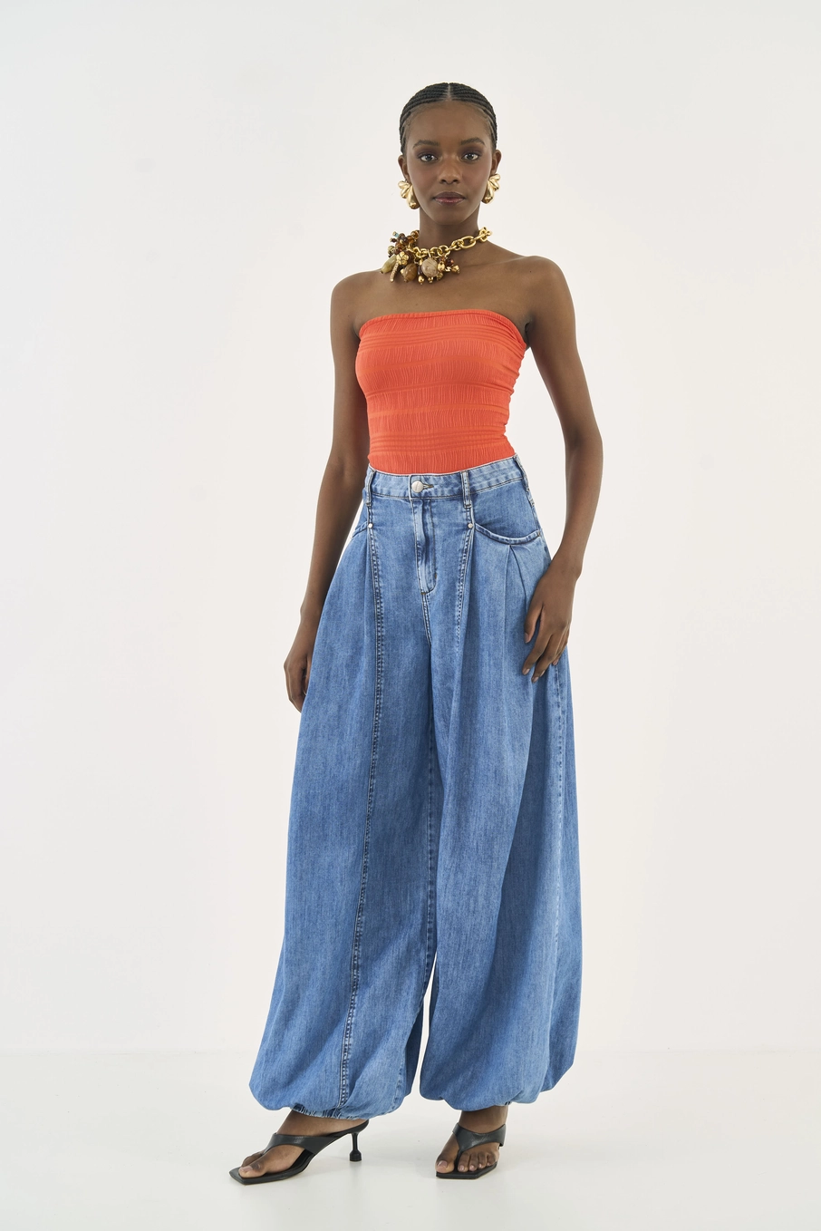 Blusa Slim Canelada Tomara Que Caia Laranja