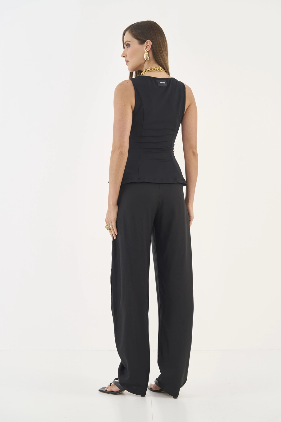 Blusa Comfort Acinturada Preto