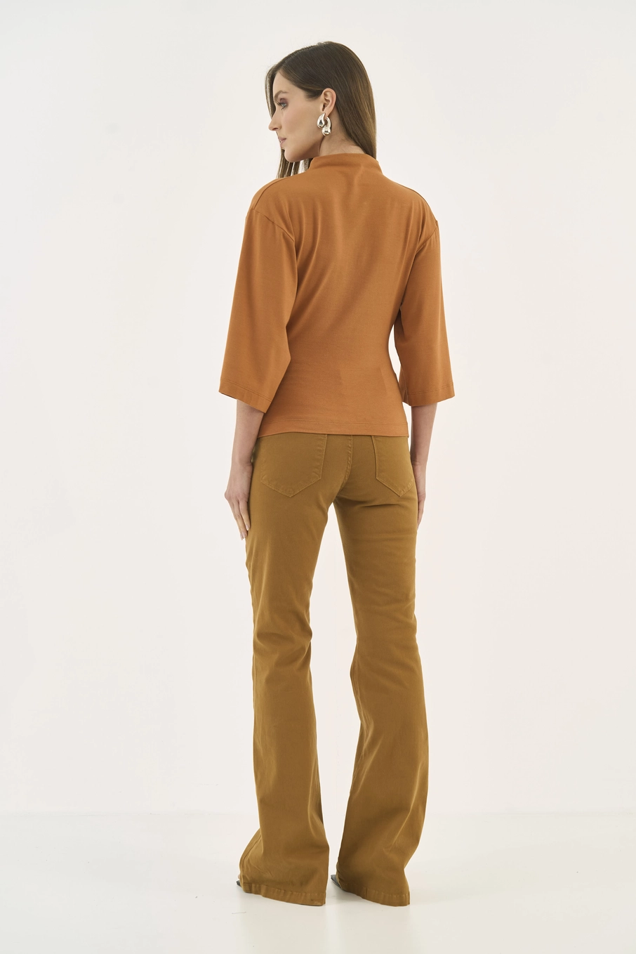 Blusa Loose Mangas Amplas Bege