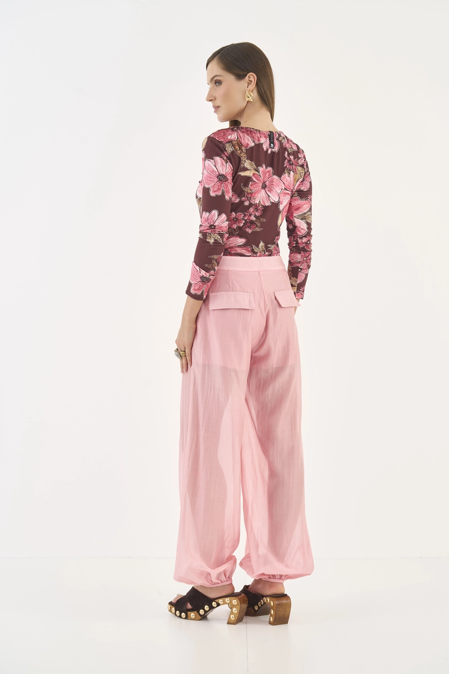 Blusa Slim Floral Manga Longa Estampados