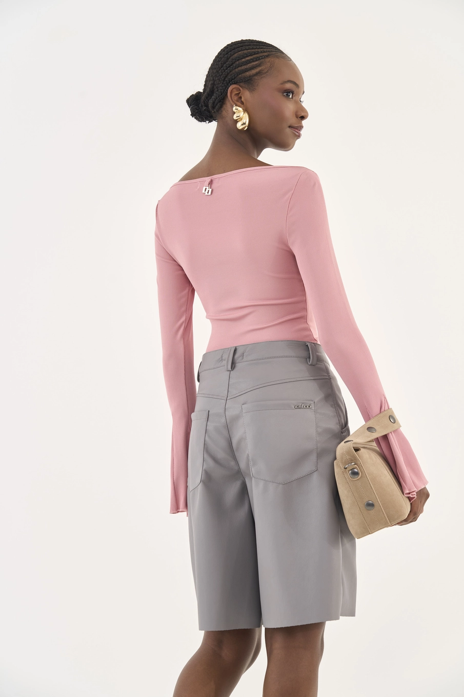 Blusa Slim Mangas Soltas Rosa