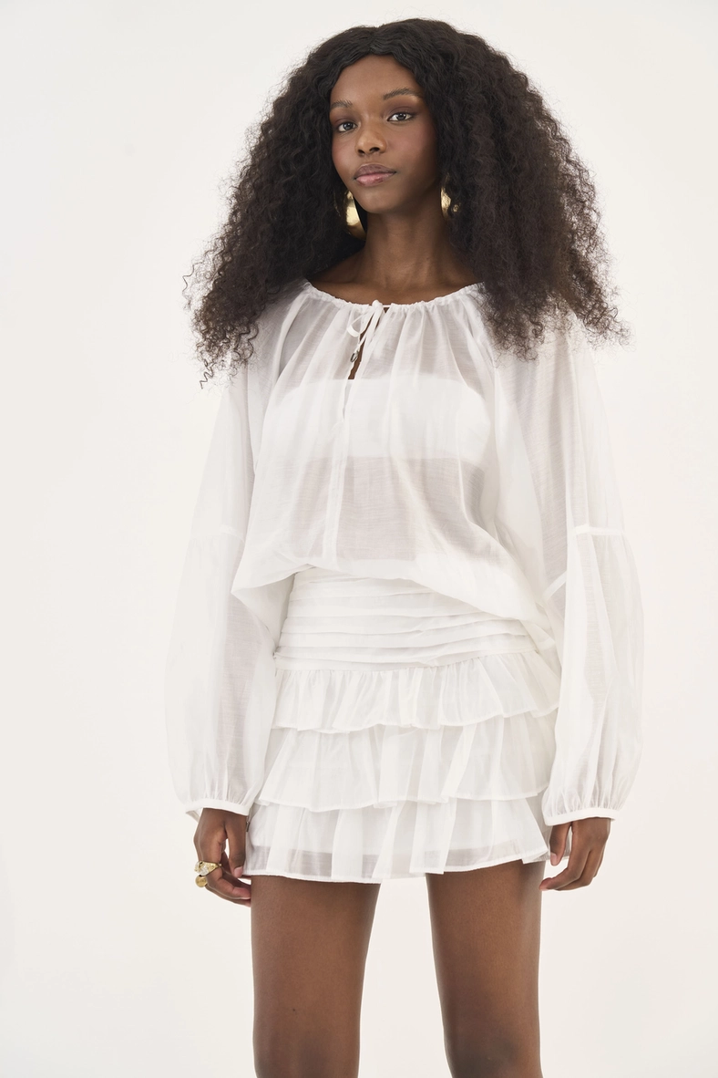 Blusa Loose Liocel Com Mangas Bufantes
