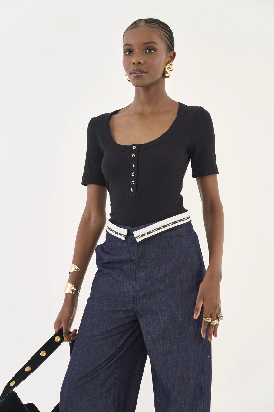 Blusa Canelada Slim Preto