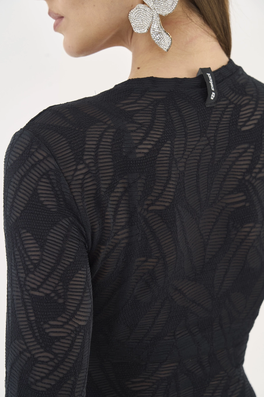 Blusa Manga Longa Slim Preto