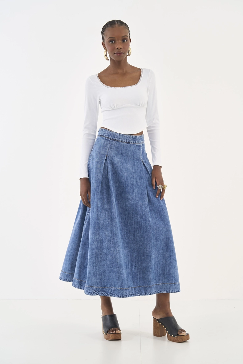 Blusa Slim Canelada Manga Longa