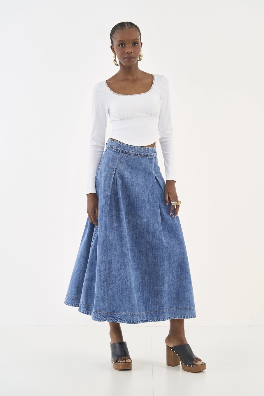 Blusa Slim Canelada Manga Longa Off Shell