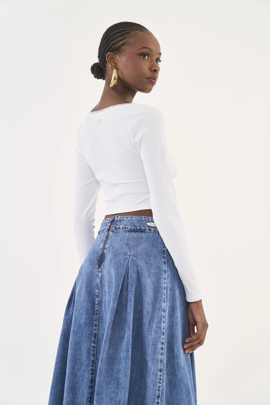 Blusa Slim Canelada Manga Longa Off Shell