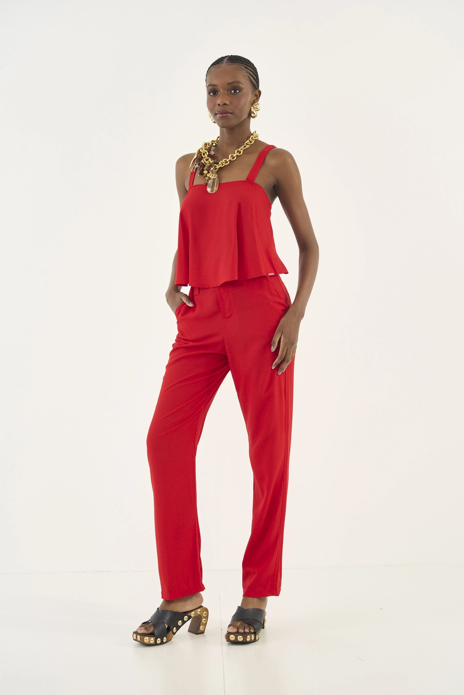 Blusa Comfy Evasê Vermelho