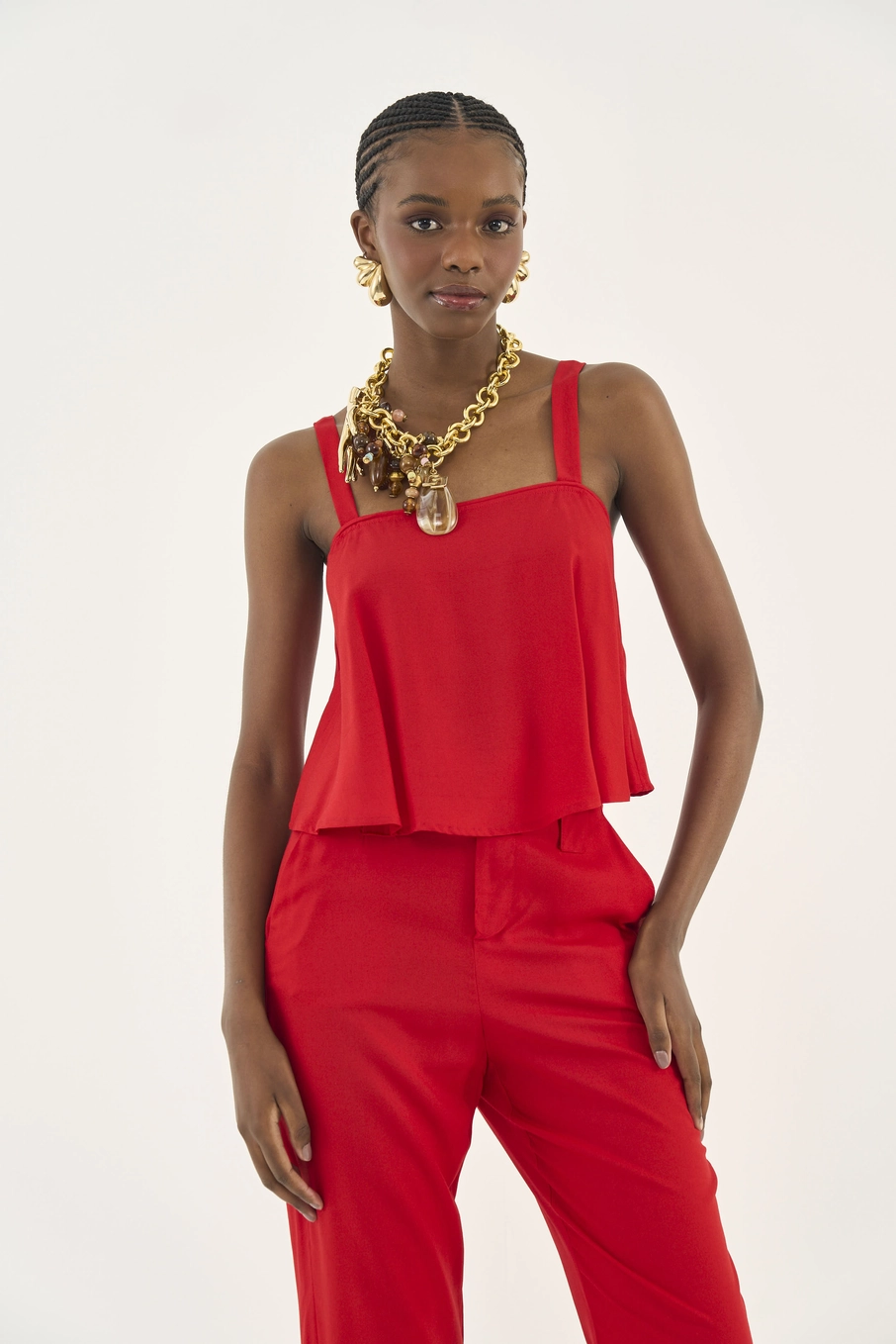 Blusa Comfy Evasê Vermelho