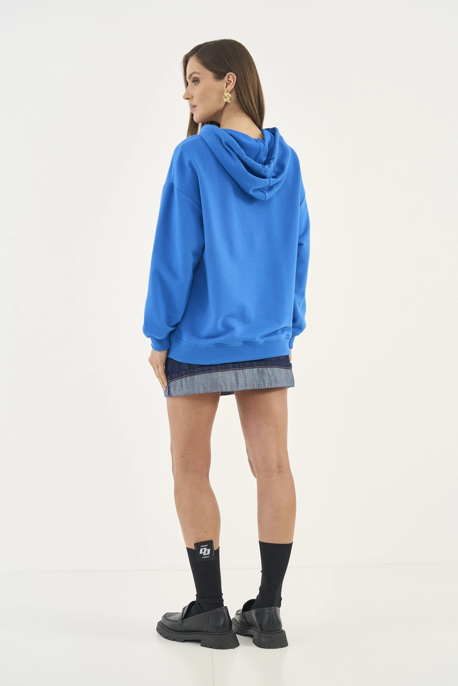 Blusão Moletom Comfort Com Capuz Azul