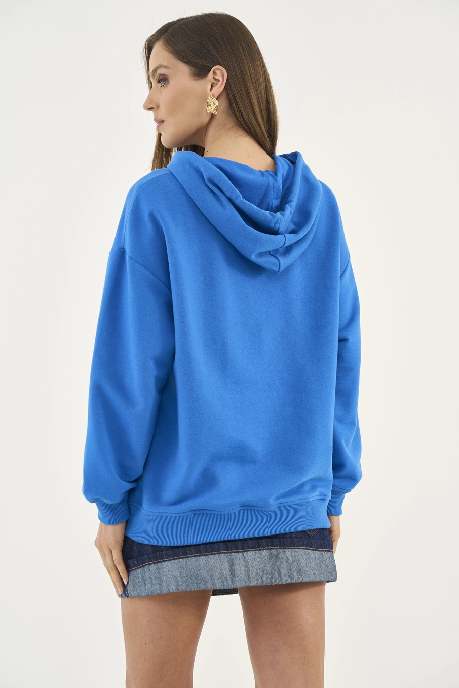 Blusão Moletom Comfort Com Capuz Azul
