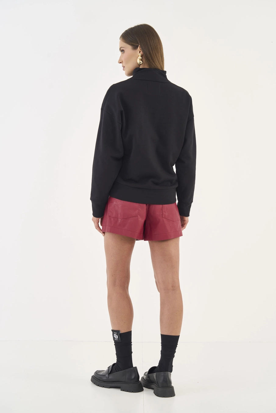 Blusão Moletom Comfort Gola Com Zíper Preto