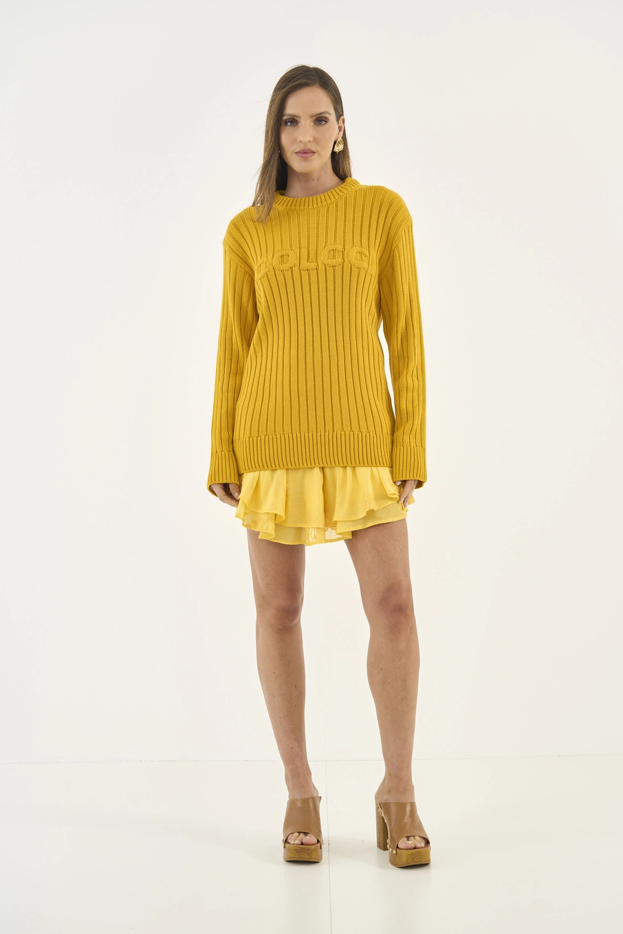Blusão Tricô Loose Amarelo