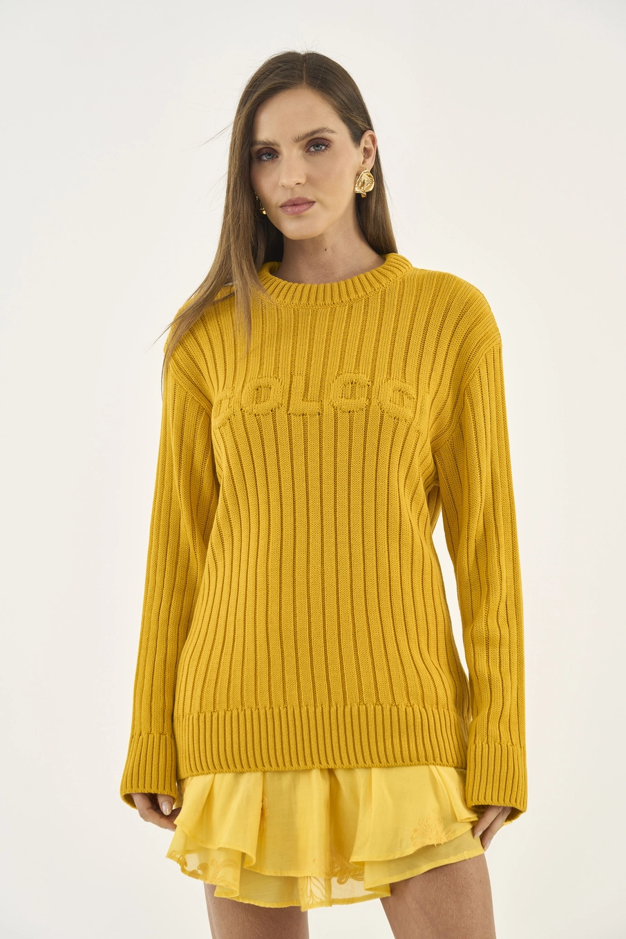 Blusão Tricô Loose Amarelo