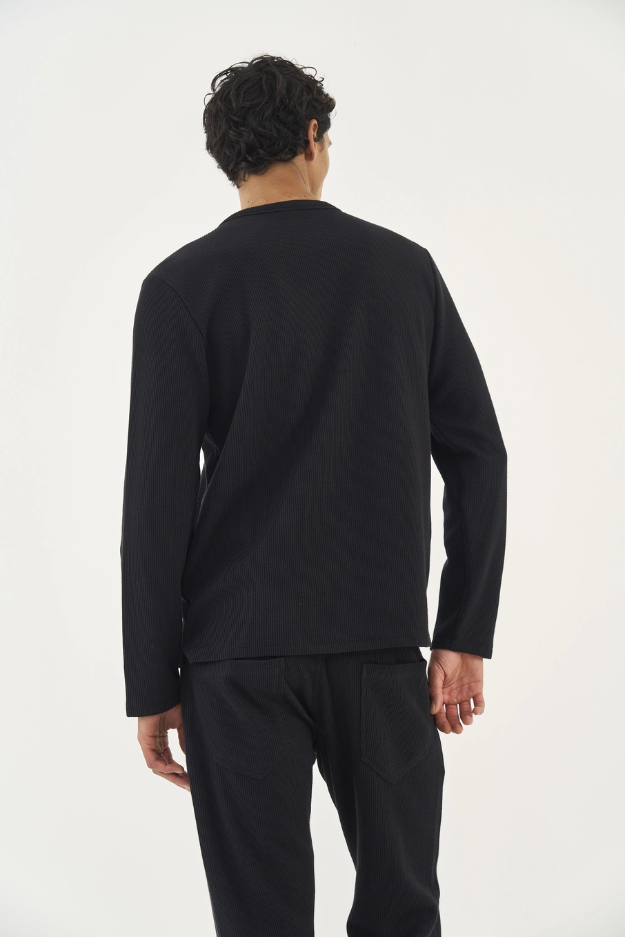 Blusão Comfort Canelado Preto