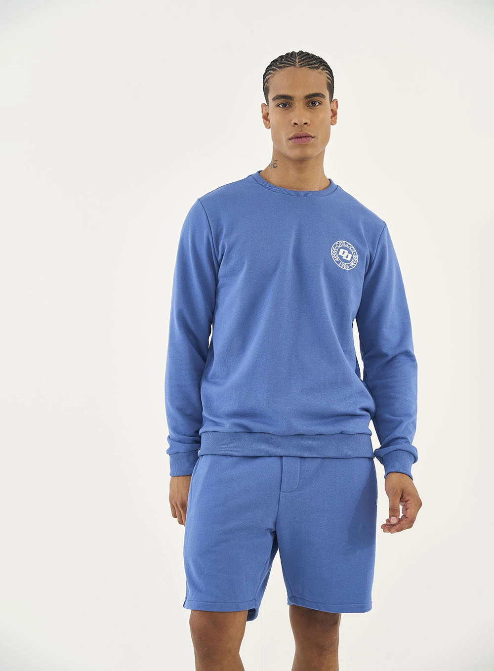 Blusão Slim Com Detalhe Em Estampa Azul