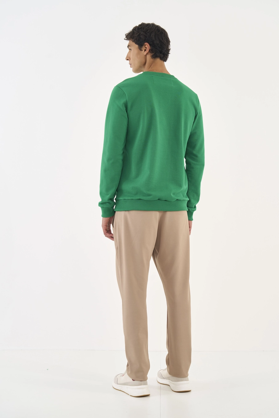Blusão Moletom Slim Com Estampa Verde
