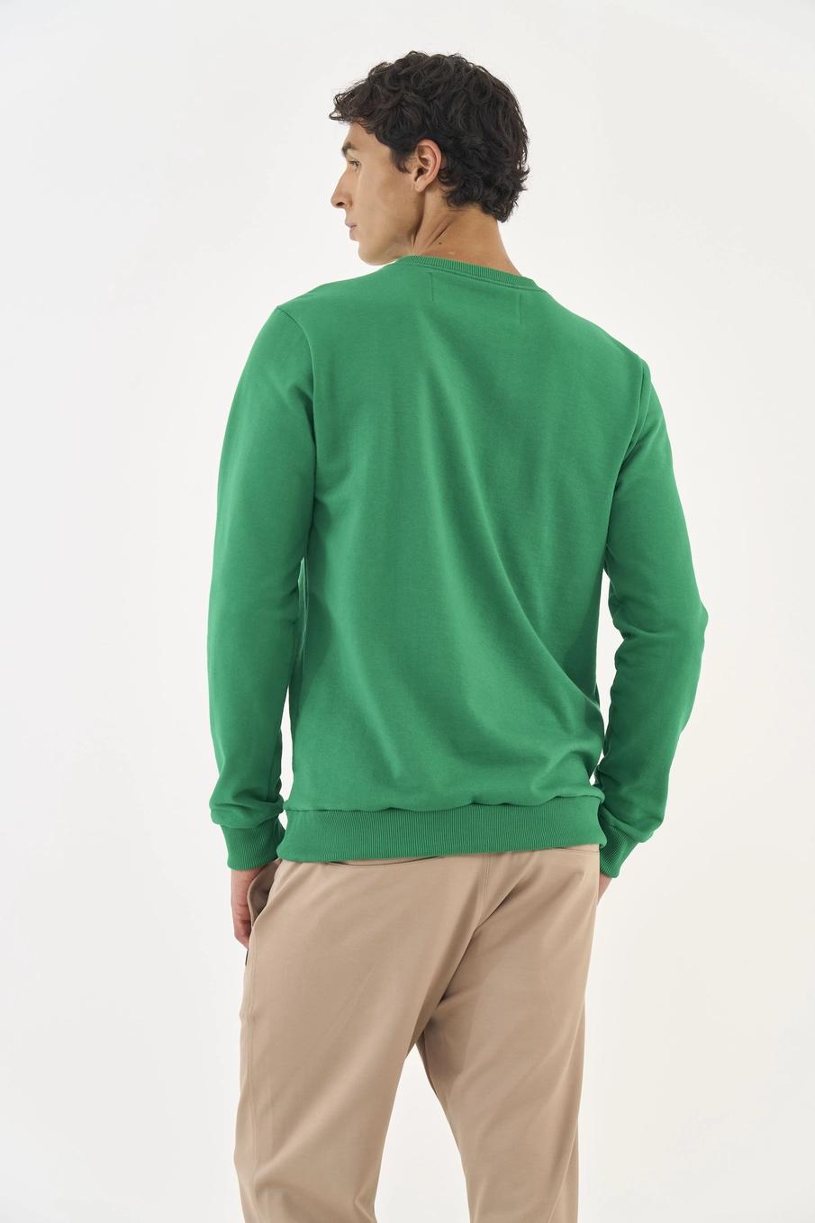 Blusão Moletom Slim Com Estampa Verde