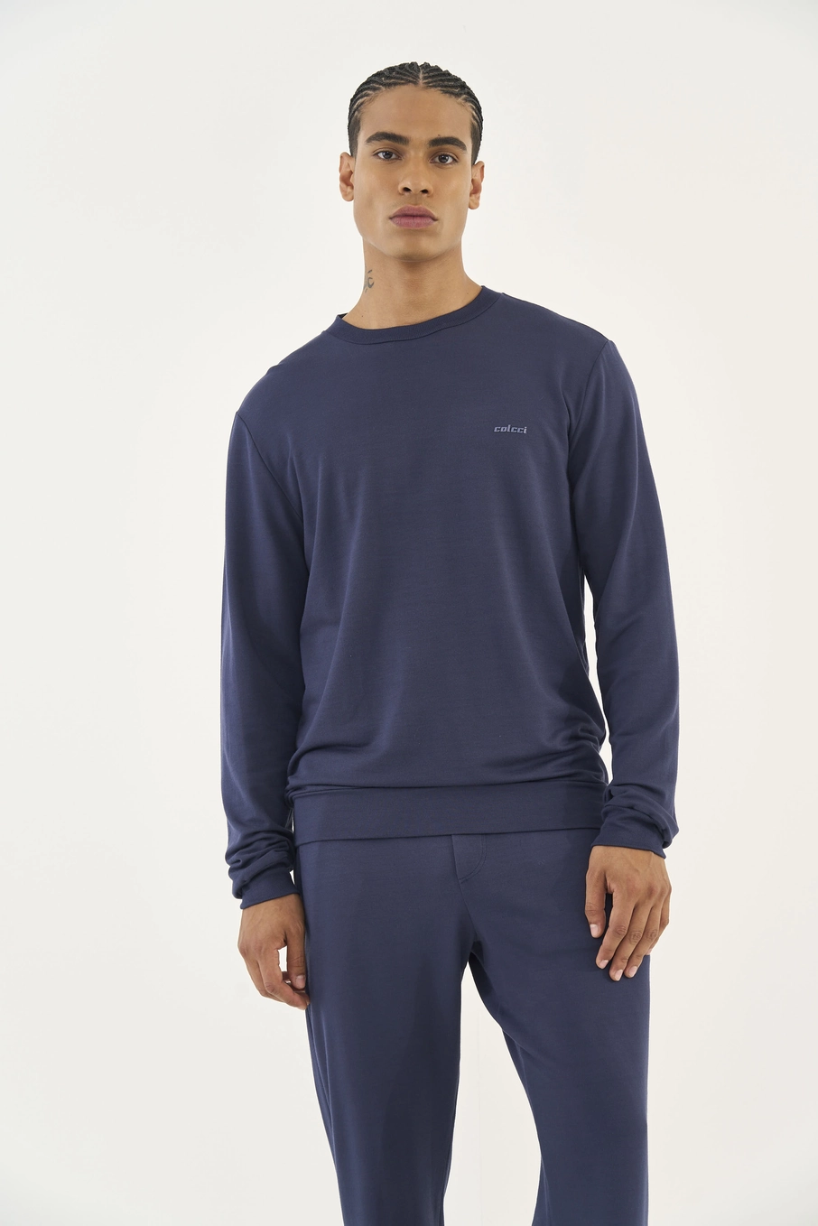 Blusão Moletom Slim Azul