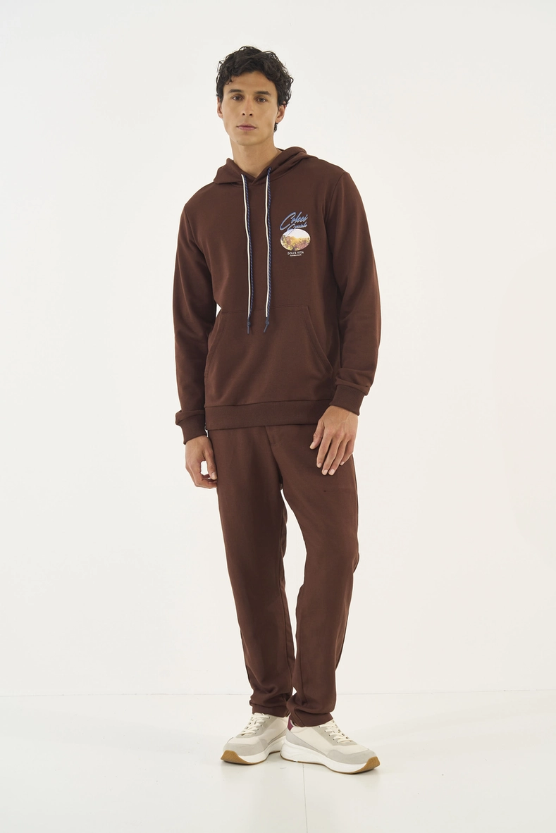 Blusão Comfort Com Capuz E Detalhe Em Estampa