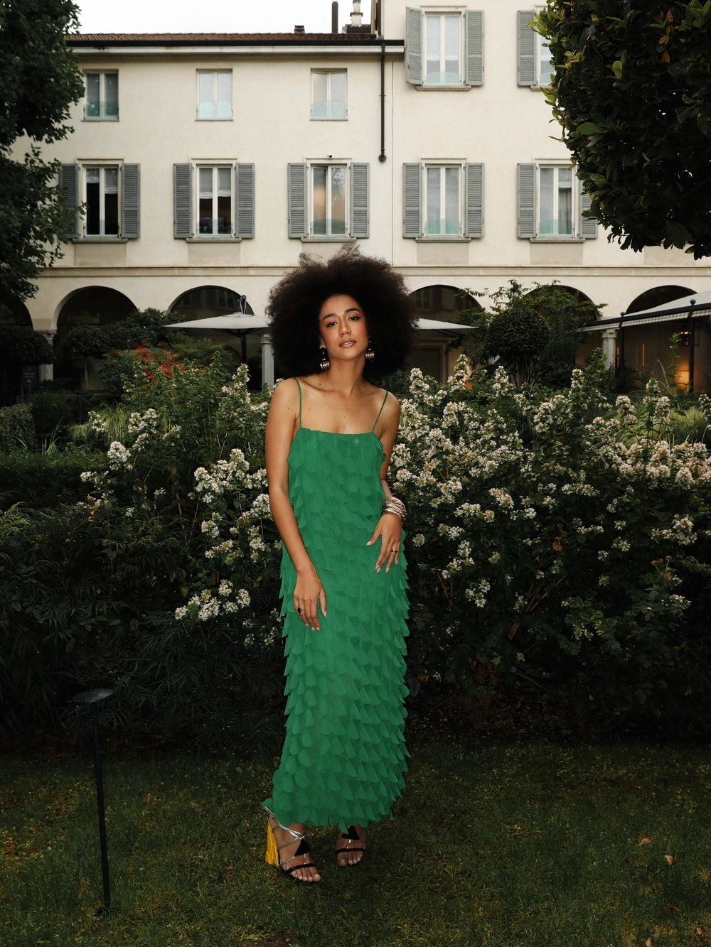 Vestido Midi Comfort Com Aplicação Verde Vanity