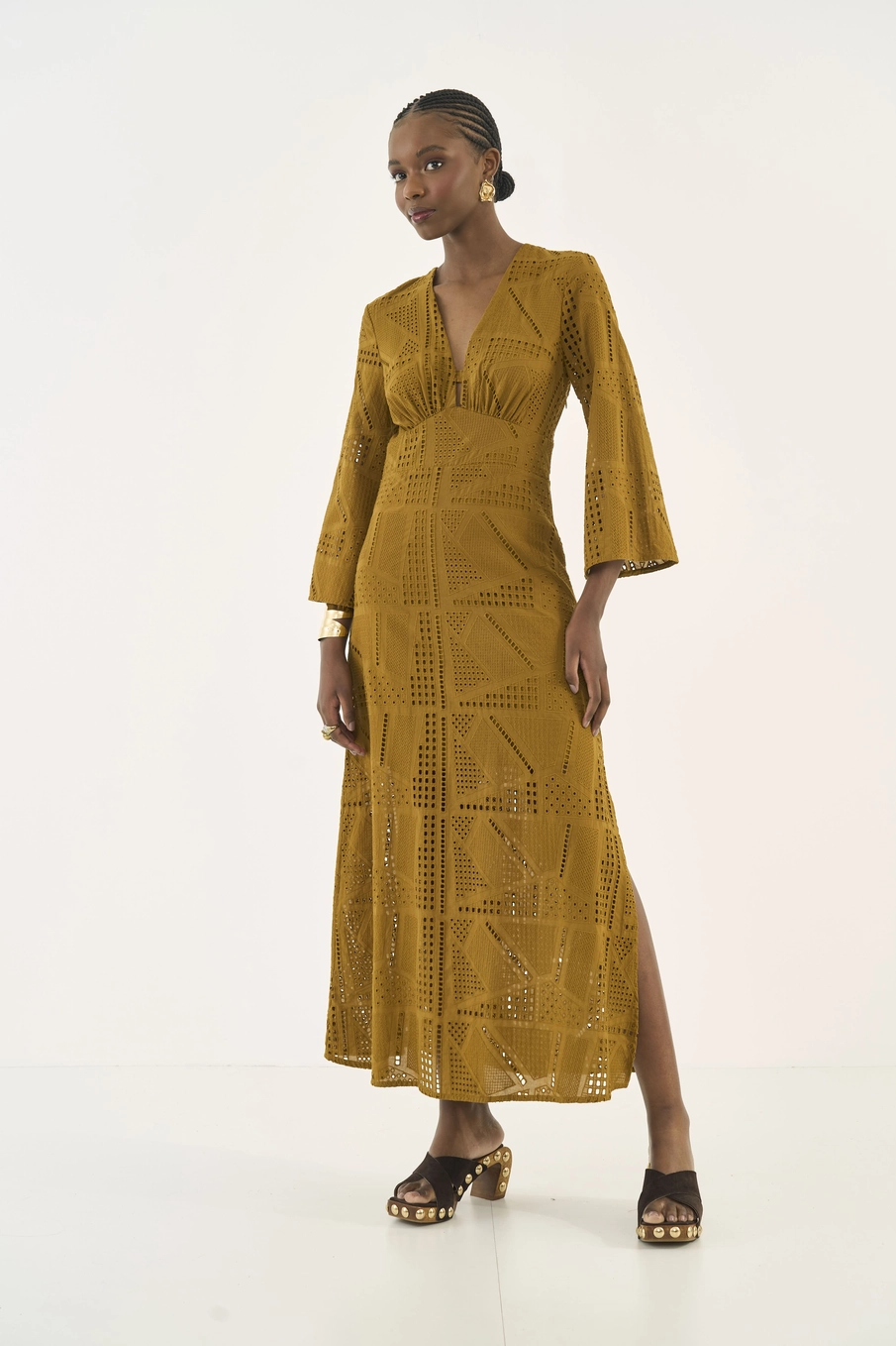 Vestido Midi Laise Marrom