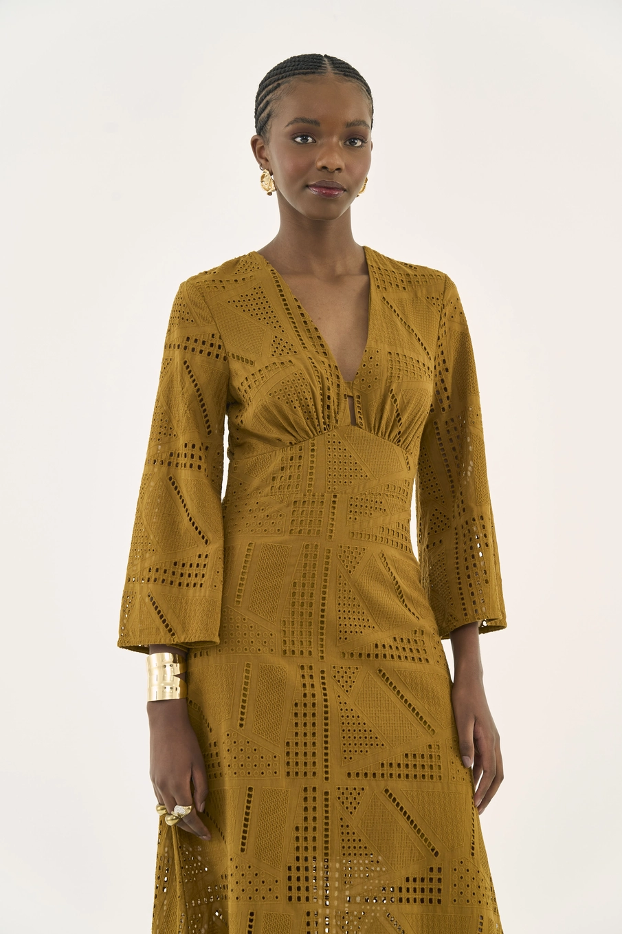 Vestido Midi Laise Marrom