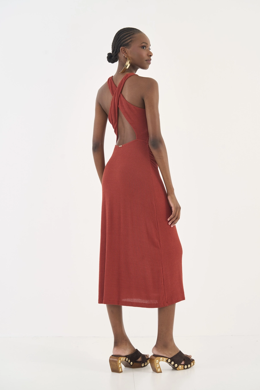 Vestido Malha 1 Feminino Colcci Marrom
