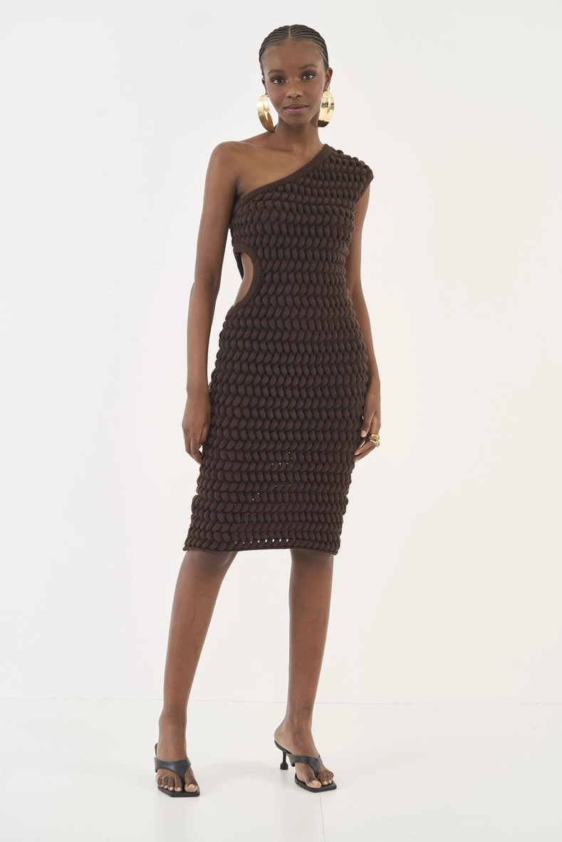 Vestido Slim Cut Out Em Tricô