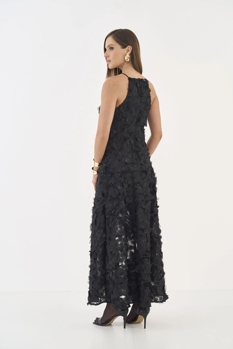 Vestido Comfort Tule Midi Preto