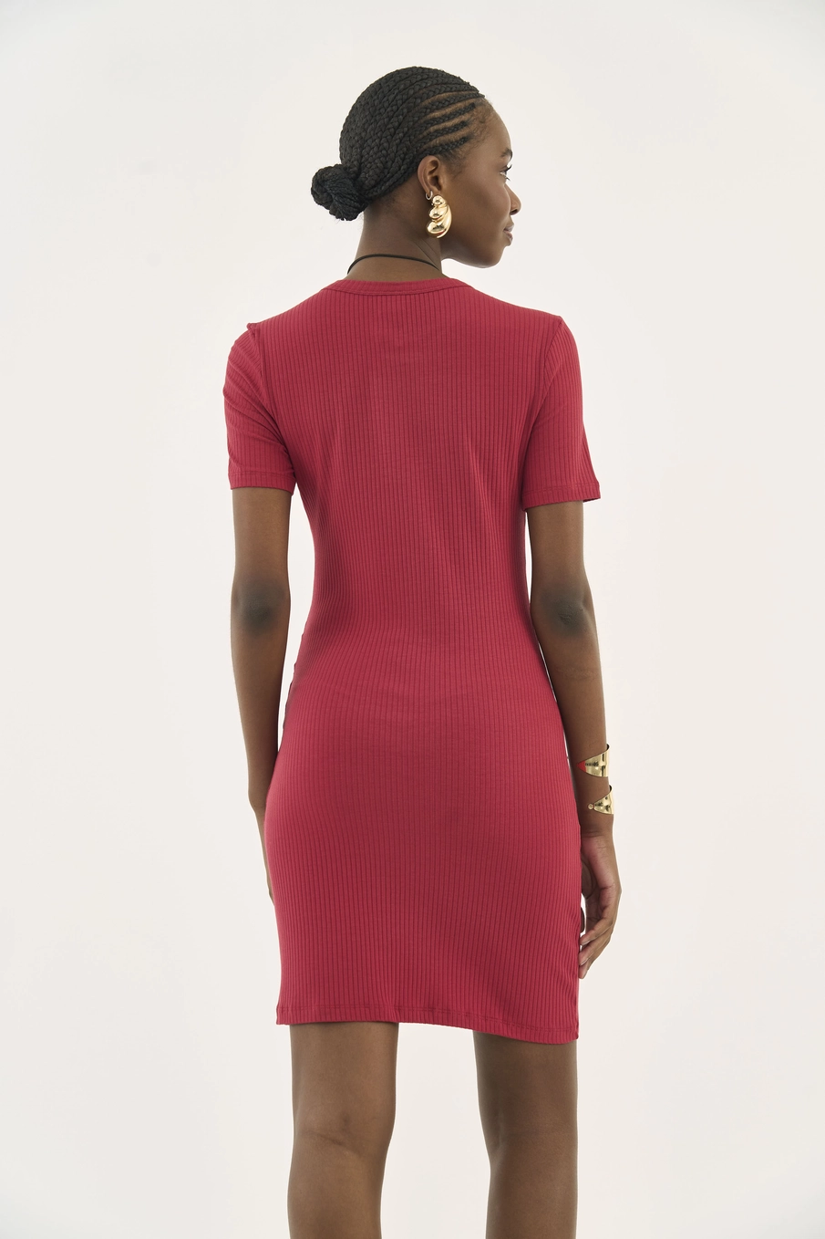 Vestido Comfort Canelado Vermelho