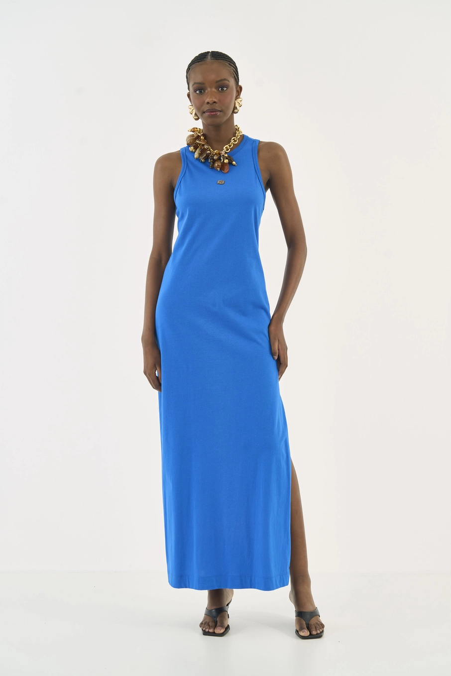 Vestido Midi Comfort Azul