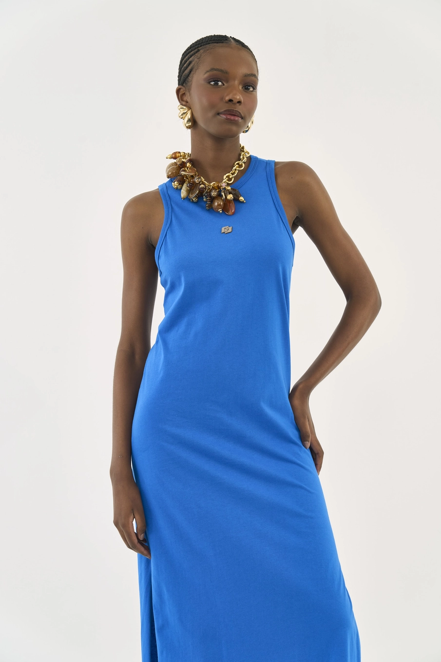 Vestido Midi Comfort Azul
